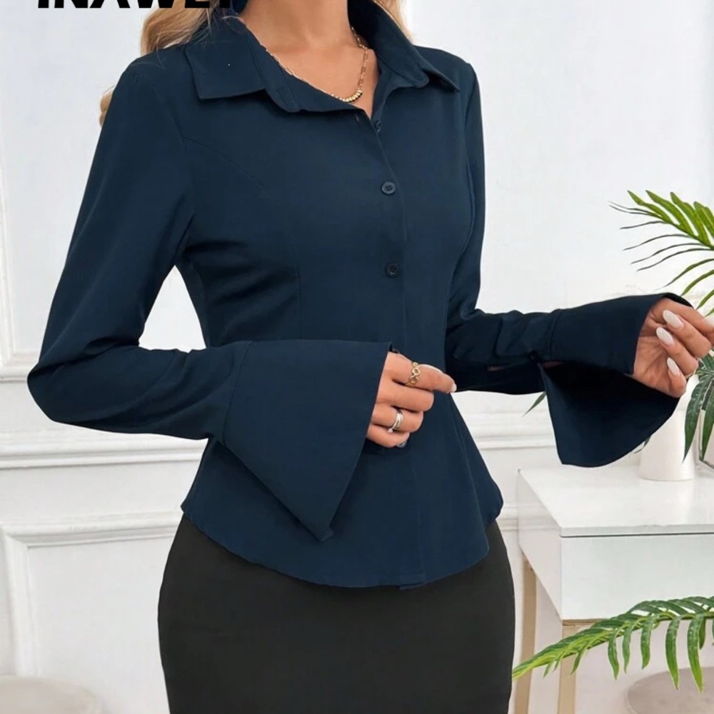 Elegant Navy Women's Top NWOT